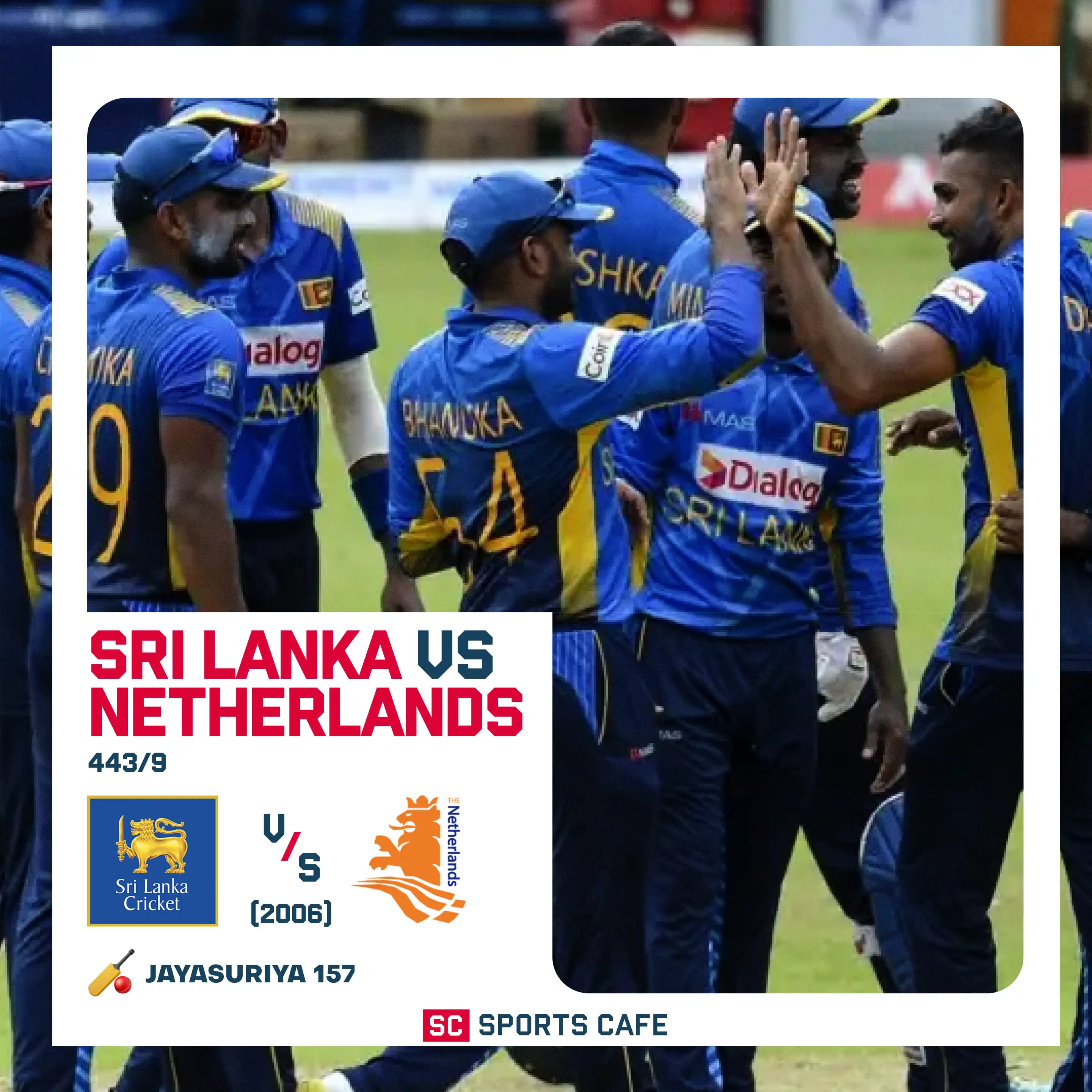 Sri Lanka – 443/9 vs Netherlands.